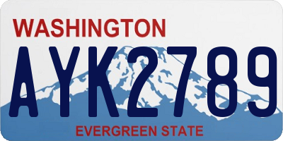 WA license plate AYK2789