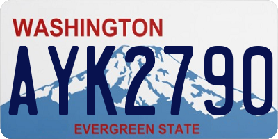 WA license plate AYK2790