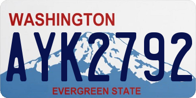 WA license plate AYK2792