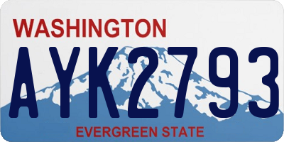 WA license plate AYK2793