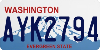 WA license plate AYK2794