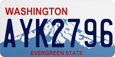 WA license plate AYK2796