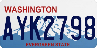 WA license plate AYK2798