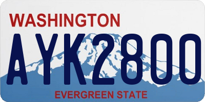 WA license plate AYK2800