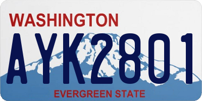 WA license plate AYK2801