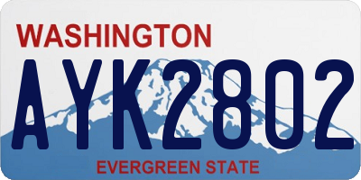 WA license plate AYK2802
