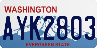 WA license plate AYK2803