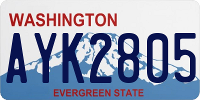 WA license plate AYK2805