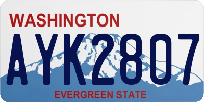 WA license plate AYK2807