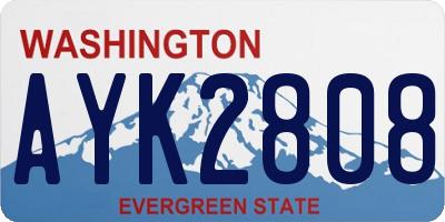 WA license plate AYK2808