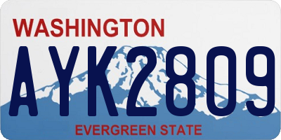 WA license plate AYK2809