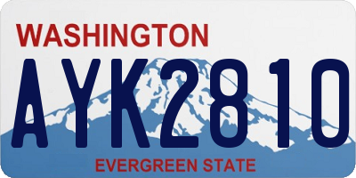 WA license plate AYK2810