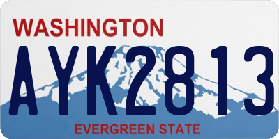 WA license plate AYK2813