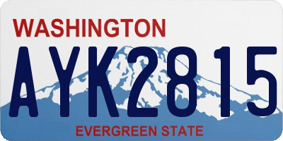 WA license plate AYK2815