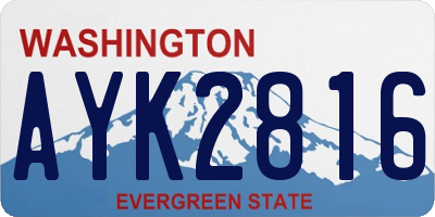 WA license plate AYK2816