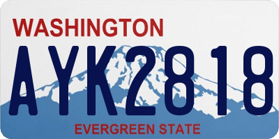 WA license plate AYK2818