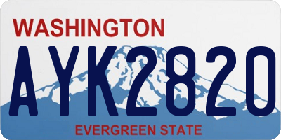 WA license plate AYK2820