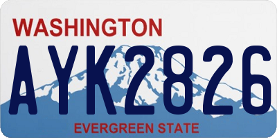 WA license plate AYK2826