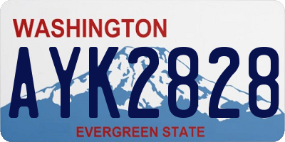 WA license plate AYK2828