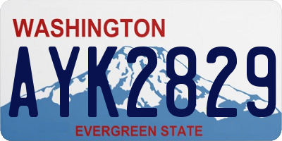 WA license plate AYK2829