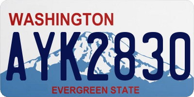 WA license plate AYK2830