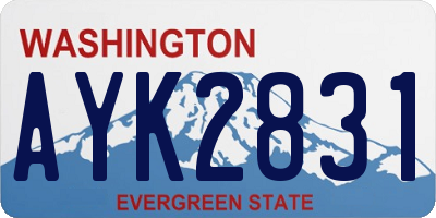 WA license plate AYK2831