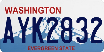 WA license plate AYK2832