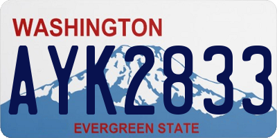 WA license plate AYK2833