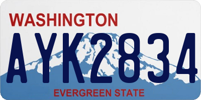 WA license plate AYK2834