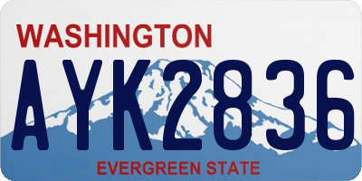 WA license plate AYK2836