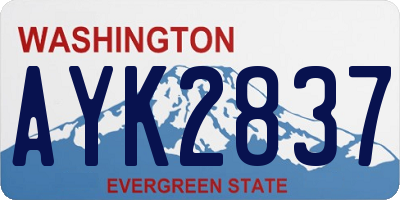 WA license plate AYK2837