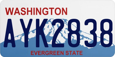 WA license plate AYK2838