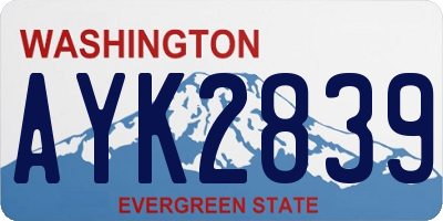 WA license plate AYK2839