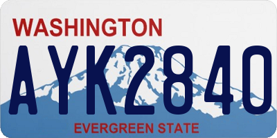 WA license plate AYK2840