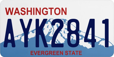 WA license plate AYK2841