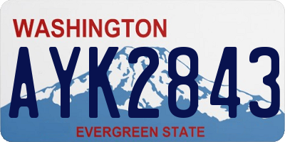 WA license plate AYK2843