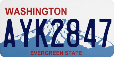 WA license plate AYK2847