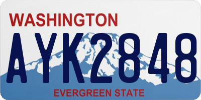WA license plate AYK2848