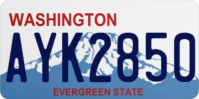 WA license plate AYK2850