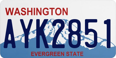 WA license plate AYK2851