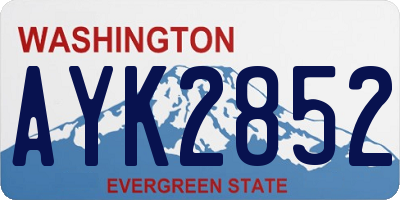 WA license plate AYK2852