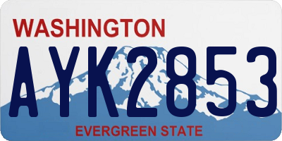 WA license plate AYK2853