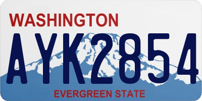 WA license plate AYK2854