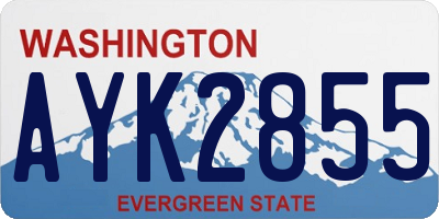 WA license plate AYK2855