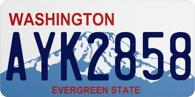 WA license plate AYK2858