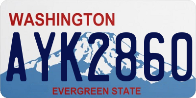 WA license plate AYK2860