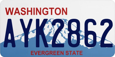 WA license plate AYK2862