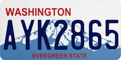 WA license plate AYK2865