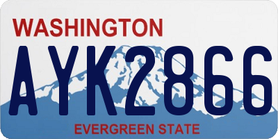 WA license plate AYK2866