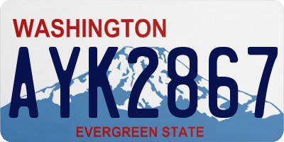 WA license plate AYK2867